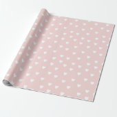 Blush roze met witte harten cadeaupapier (Uitgerold)