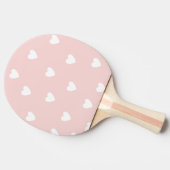Blush roze met witte harten tafeltennisbatje (Zijkant)