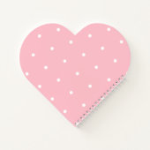 Blush roze met witte stip stijl hartvormig notitieboek (Achterkant)