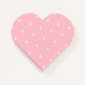 Blush roze met witte stip stijl hartvormig notitieboek (Voorkant)