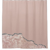 Blush roze metalen glitter douchegordijn (Voorkant)