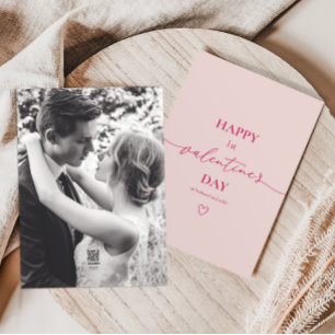 Blush Roze Minimaal 1e Jaar Valentijnsdag Kaart