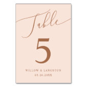 Blush roze minimale bruiloft kaart (Voorkant)