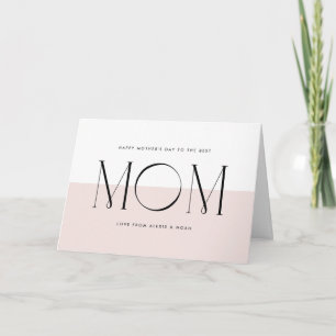Blush Roze Minimalist Beste Mam Ooit Moederdag Kaart