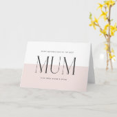 Blush roze minimalistische beste moeder ooit Moede Kaart (Gele Bloem)