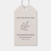 Blush Roze Minimalistische Business Botanische Pri Cadeaulabel (Voorkant)