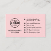 Blush roze minimalistische moderne aangepaste Logo Visitekaartje (Voorkant)