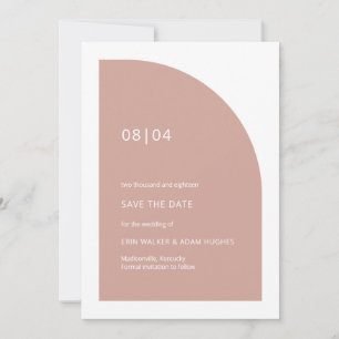 Blush Roze Minimalistische Monogram Half Arch Wedd Save The Date