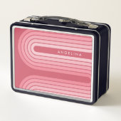 Blush roze mod striped Patroon Aangepaste naam (Achterkant)