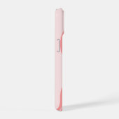 Blush Roze modderretro Striped Pattern Custom Name iPhone 15 Hoesje (Rechterkant)