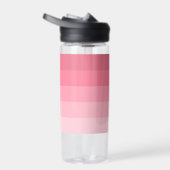 Blush Roze modderretro Striped Pattern Custom Name Waterfles (Rechts)