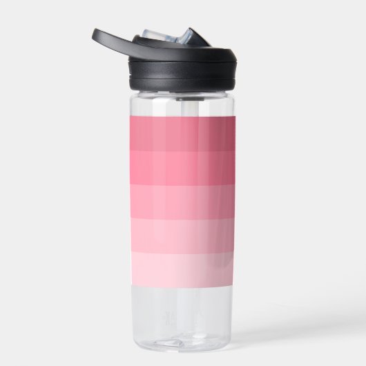 Blush Roze modderretro Striped Pattern Custom Name Waterfles (Rechts)