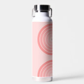 Blush Roze modderretro Striped Pattern Custom Name Waterfles (Voorkant)