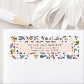 Blush Roze Modern Floral Retouradres Label (Insitu)