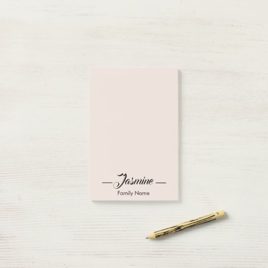 Blush roze Modern Minimalist Post-it® Notes (Op bureau)