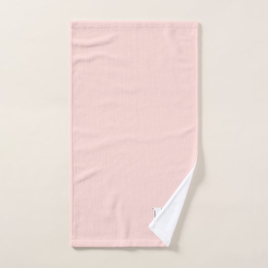 Blush Roze Modern Retro Monogram Initiaal Bad Handdoek (Handdoek)