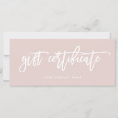 Blush Roze modern script | Cadeaubon (Voorkant)