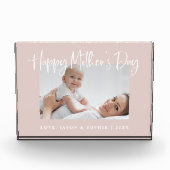 Blush roze | Modern script Happy Moederdag Fotoblokken (Voorkant)