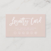 Blush Roze modern script Klantenkaartje (Voorkant)