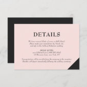 Blush roze moderne accessoires - Accommodatie voor Informatiekaartje (Voorkant / Achterkant)