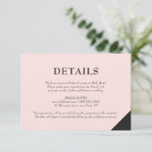 Blush roze moderne accessoires - Accommodatie voor Informatiekaartje (Staand voorkant)