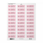 Blush roze moderne gepersonaliseerde bruiloft uitn etiket (Full Sheet)
