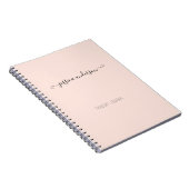 Blush Roze moderne handschriftafbeeldingsscript Notitieboek (Rechterzijde)