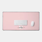 Blush roze monogram bureaumat (Keyboard & Muis)