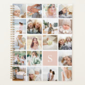 Blush roze monogram fotocollage planner (Voorkant)