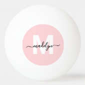 Blush roze monogram naam pingpongballen (Achterkant)