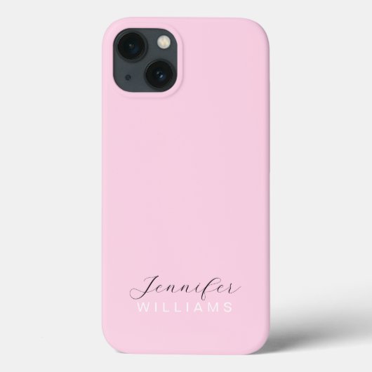 Blush Roze Monogram Pastel Minimalistisch Vrouweli Case-Mate iPhone Case (Achterkant)