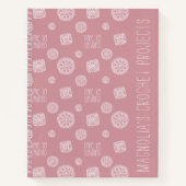 Blush roze monogram Tijd tot Unwind Crochet Notitieboek (Voorkant)