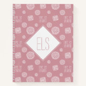 Blush roze monogram Tijd tot Unwind Crochet Notitieboek (Voorkant)