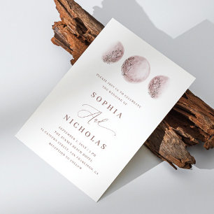 Blush roze mystieke maan elegante delicate bruilof kaart