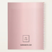Blush roze naam business logo elegant 2026 planner (Achterkant)