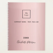 Blush roze naam business logo elegant 2026 planner (Voorkant)