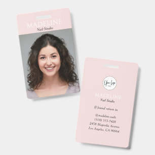 Blush Roze Nagelstylist Logo Foto Badge