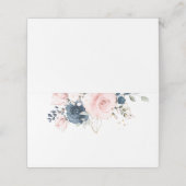 Blush roze Navy bloemenbruiloft rozen (Buitenkant ongevouwen)