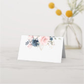 Blush roze Navy bloemenbruiloft rozen (Voorkant)