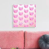 Blush roze ombre cat be Brave Canvas Afdruk (Insitu (Woonkamer))
