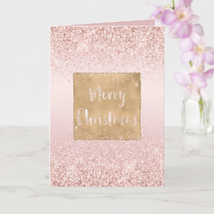 Blush roze ombre Glitzy Glitter Sparkle Kerstmis Kaart