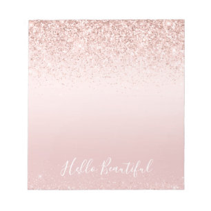 Blush roze ombre Glitzy Glitter Sparkle Note Notitieblok