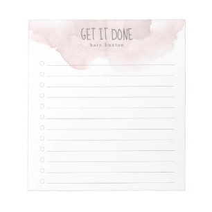 Blush roze ombre Waterverf to-do lijst Notitieblok