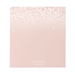 Blush Roze onze bruiloft gedateerd Notitieblok