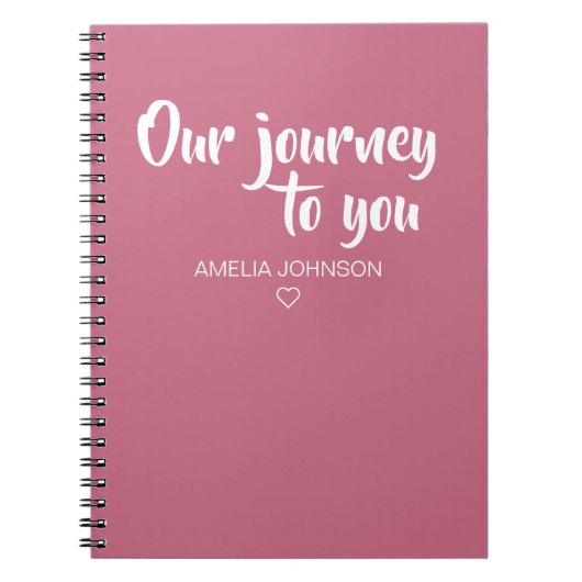 Blush Roze onze reis naar uw adoptiepagina Notitieboek (Voorkant)