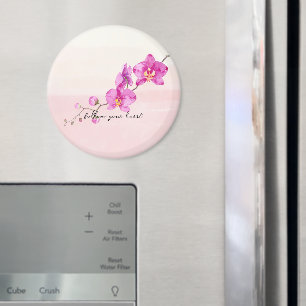 Blush roze orchidee bloemen magneet