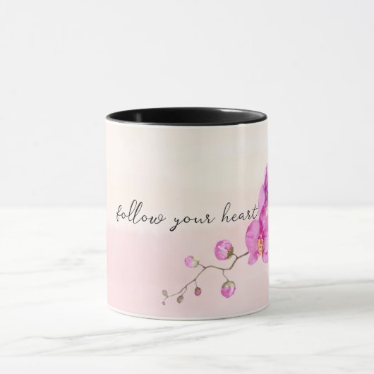 Blush roze orchidee bloemen mok (Midden)