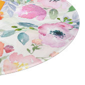 Blush roze paarse bloemen chic monogram snijplank (Hoek)