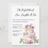 Blush roze Paarse Floral Tiered Cake Vrijgezellenf Kaart (Voorkant)