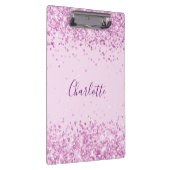 Blush roze paarse glitter name script klembord (Rechts)